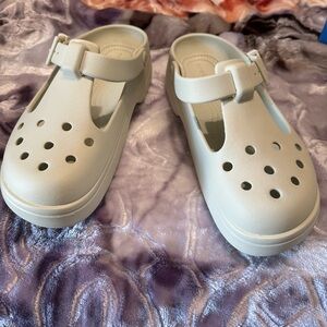 CROCS Cream Flats for Women